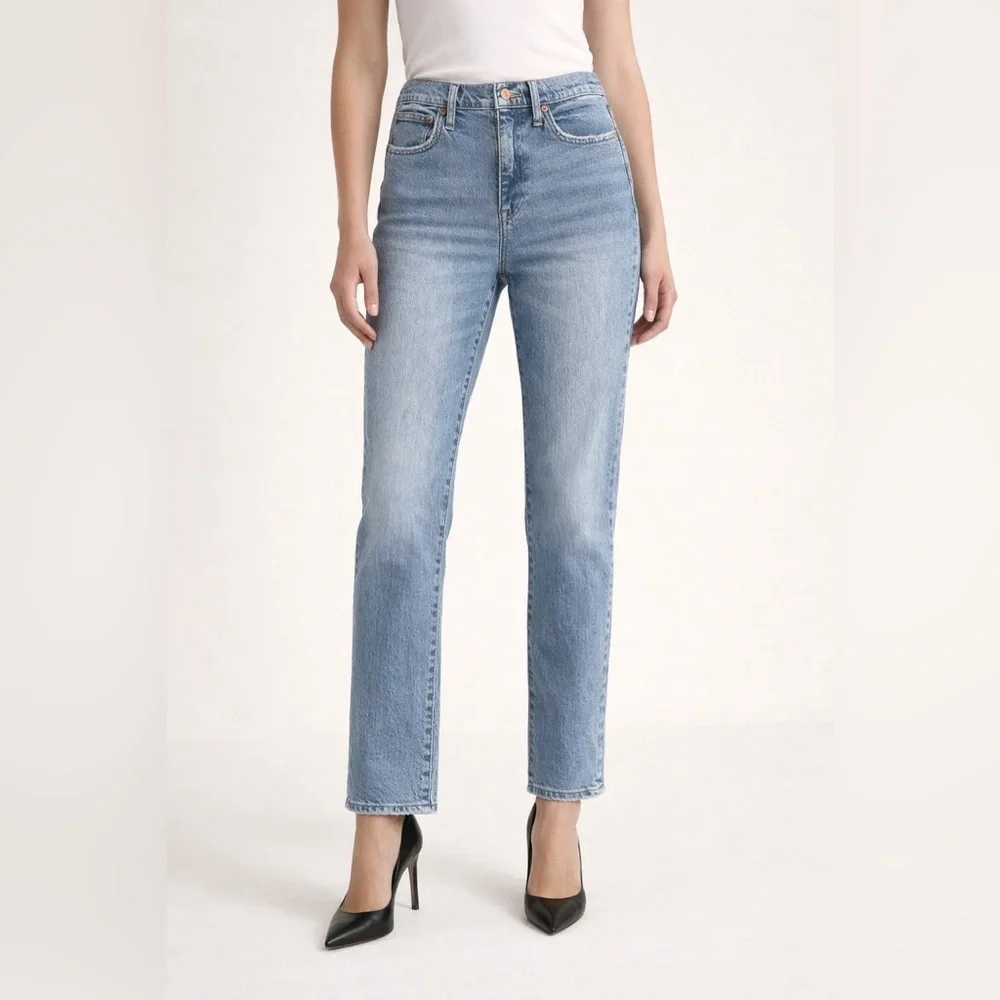 J. Crew high rise slim Straight boyfriend jean light blue 27 tall long